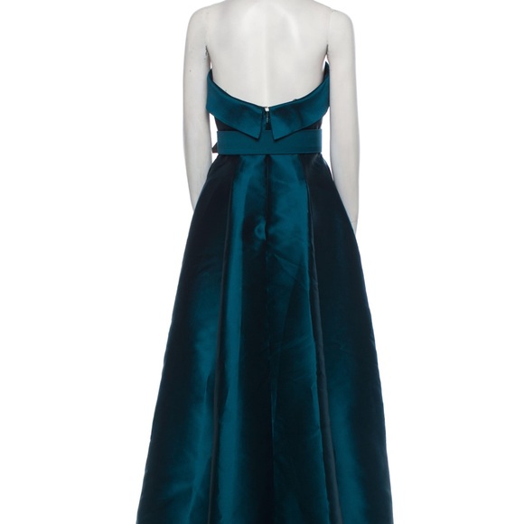 WORN ONCE Sachin + Babi Ceri Strapless Gown Deep Teal w/ Removable Belt - Picture 4 of 4